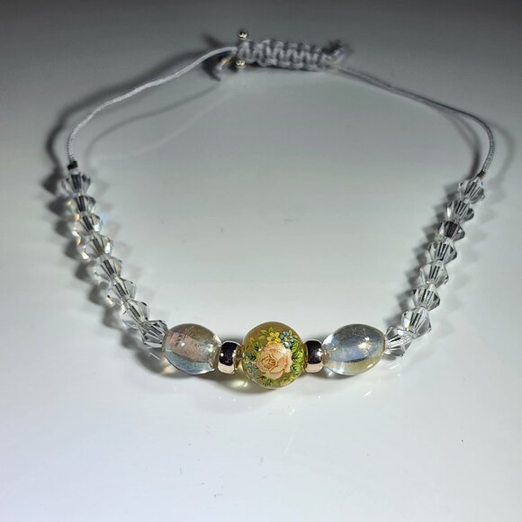 Classic Multi Crystal Sterling Silver Adjustable Bracelet - Picture 3 of 7